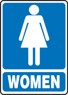 Safety Sign: (Graphic) Women (Blue Background) 10" x 7" Aluminum 1/Each - MRST522VA