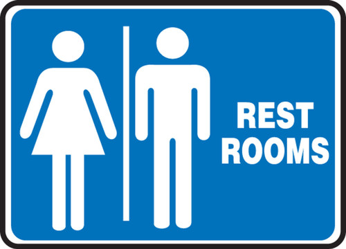 Safety Sign: (Graphic) Restrooms 7" x 10" Dura-Plastic 1/Each - MRST563XT