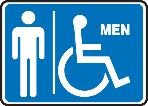 Restroom Sign: Men 7" x 10" Adhesive Vinyl 1/Each - MRST565VS