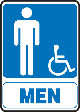 Restroom Signs: Men 10" x 7" Adhesive Vinyl 1/Each - MRST566VS