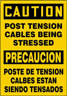 Spanish Bilingual Safety Sign 20" x 14" Adhesive Vinyl 1/Each - MSCR606VS