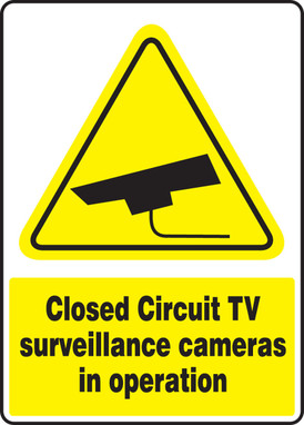 Safety Sign: Closed Circuit TV - Surveillance Cameras In Operation 14" x 10" Plastic 1/Each - MSEC544VP