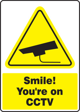 Safety Sign: Smile You're On CCTV 18" x 12" Dura-Fiberglass 1/Each - MSEC574XF