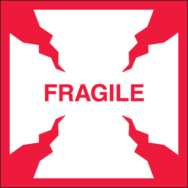 Shipping Label: Fragile 4" x 4" - MSL226