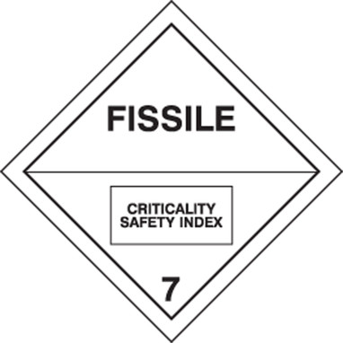 DOT Shipping Labels: Hazard Class 7: Fissile 4" x 4" Adhesive Poly 250/Roll - MSL704EV2