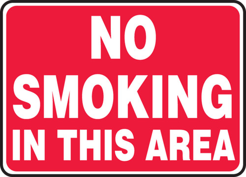 Smoking Control Sign: No Smoking In This Area English 7" x 10" Aluma-Lite 1/Each - MSMG501XL