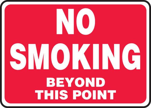 Safety Sign: No Smoking Beyond This Point 10" x 14" Plastic - MSMG510VP