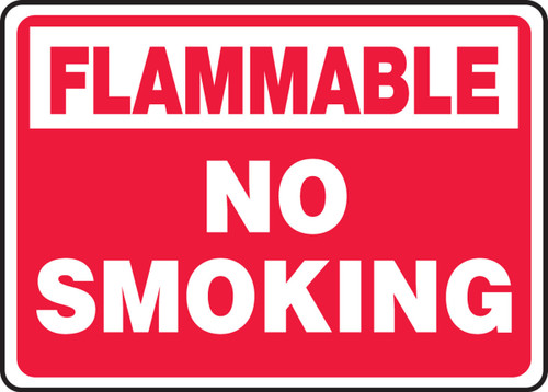 Flammable Safety Sign: No Smoking 10" x 14" Plastic - MSMG529VP