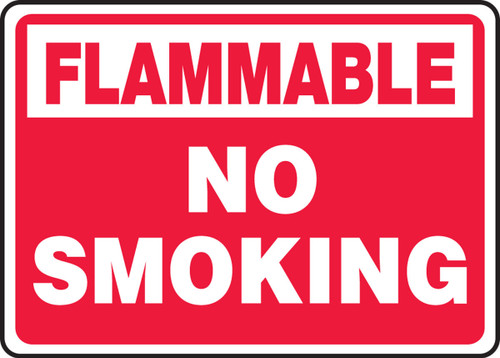 Flammable Safety Sign: No Smoking 10" x 14" Dura-Fiberglass 1/Each - MSMG529XF