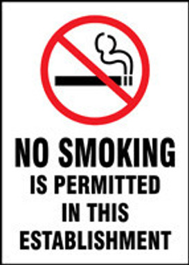 SMOKING SIGN 14" x 10" Dura-Plastic 1/Each - MSMG569XT