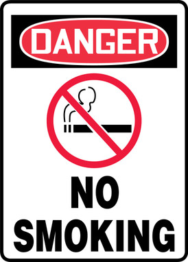 OSHA Danger Smoking Control Sign: No Smoking (Symbol) 10" x 7" Plastic 1/Each - MSMK011VP