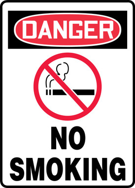 OSHA Danger Smoking Control Sign: No Smoking (Symbol) 10" x 7" Aluma-Lite 1/Each - MSMK011XL