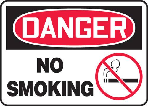 OSHA Danger Safety Sign: No Smoking 7" x 10" Aluminum - MSMK026VA