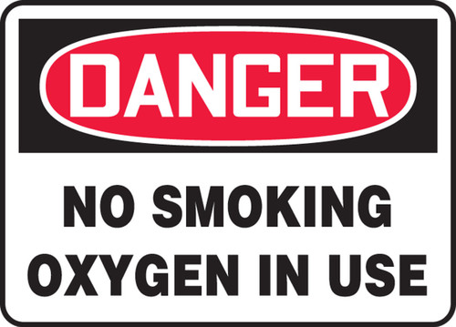 OSHA Danger Safety Sign: No Smoking - Oxygen Is In Use 10" x 14" Accu-Shield 1/Each - MSMK041XP