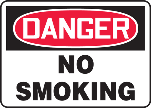 OSHA Danger Safety Sign: No Smoking 10" x 14" Plastic - MSMK133VP