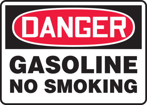 OSHA Danger Safety Sign: Gasoline - No Smoking 10" x 14" Dura-Fiberglass 1/Each - MSMK245XF