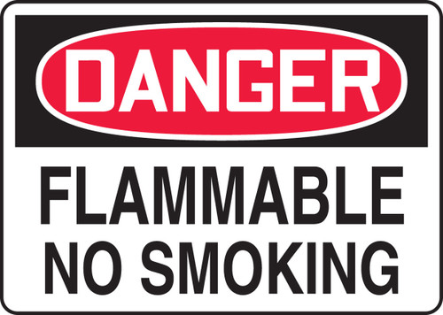 OSHA Danger Safety Sign: Flammable - No Smoking 10" x 14" Aluminum - MSMK246VA