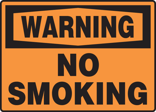 OSHA Warning Safety Sign: No Smoking 7" x 10" Adhesive Dura-Vinyl 1/Each - MSMK304XV