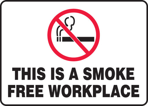 Safety Sign: This Is A Smoke Free Workplace 7" x 10" Adhesive Vinyl 1/Each - MSMK413VS