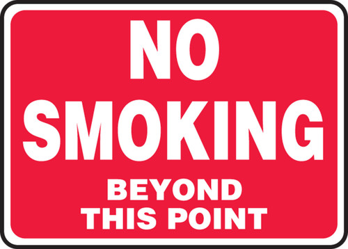 Safety Sign: No Smoking Beyond This Point 7" x 10" Adhesive Dura-Vinyl 1/Each - MSMK432XV