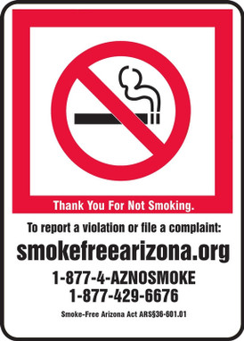 Smoking Control Sign 14" x 10" Aluminum 1/Each - MSMK447VA