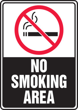 Safety Sign: (Graphic) No Smoking Area 14" x 10" Plastic - MSMK492VP