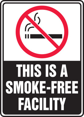 Safety Sign: (Graphic) This Is A Smoke-Free Facility 7" x 5" Accu-Shield 1/Each - MSMK522XP