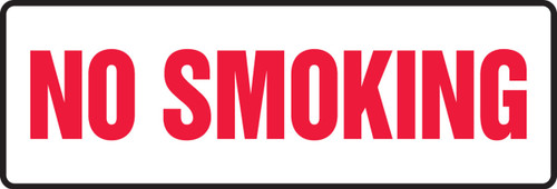 Safety Sign: No Smoking 4" x 12" Plastic 1/Each - MSMK528VP