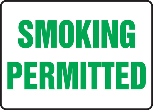 Safety Sign: Smoking Permitted 10" x 14" Accu-Shield 1/Each - MSMK539XP