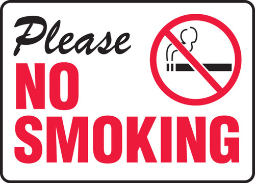 Smoking Control Sign 10" x 14" Plastic 1/Each - MSMK561VP