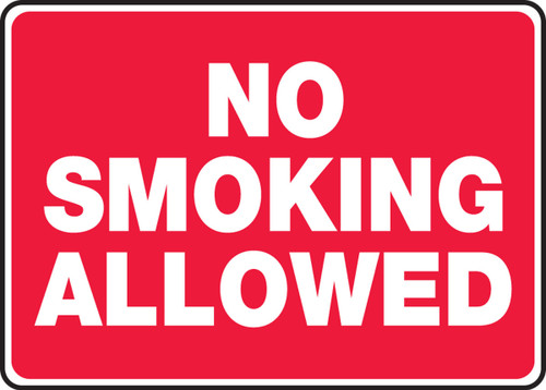 Safety Sign: No Smoking Allowed 10" x 14" Aluma-Lite 1/Each - MSMK564XL