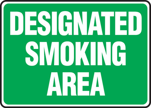 Safety Sign: Designated Smoking Area 10" x 14" Accu-Shield 1/Each - MSMK590XP