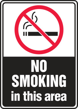Smoking Control Sign: No Smoking In This Area (Symbol) 7" x 5" Adhesive Vinyl 1/Each - MSMK593VS