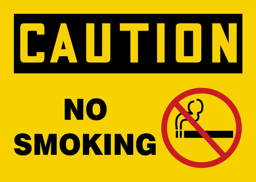 OSHA Caution Safety Sign: No Smoking (Symbol) 10" x 14" Aluma-Lite 1/Each - MSMK606XL