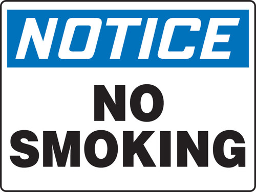 OSHA Notice Smoking Control Sign: No Smoking 10" x 14" Aluminum 1/Each - MSMK848VA