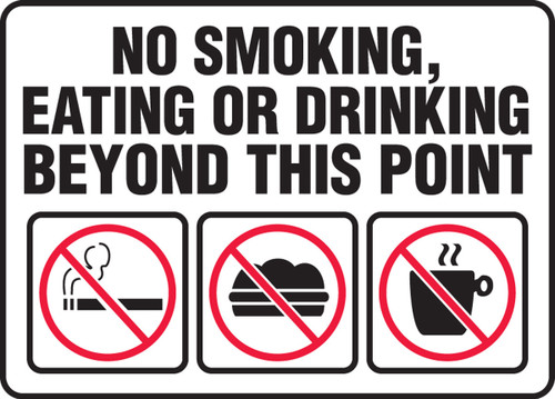 Safety Sign: No Smoking, Eating Or Drinking Beyond This Point 10" x 14" Accu-Shield 1/Each - MSMK908XP