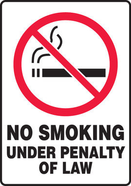 Smoking Control Sign 10" x 7" Plastic 1/Each - MSMK927VP