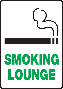 Safety Sign: Smoking Lounge 10" x 7" Aluminum 1/Each - MSMK933VA