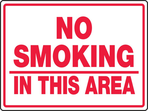 Smoking Control Sign 18" x 24" Adhesive Vinyl 1/Each - MSMK960VS