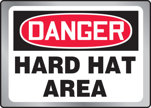 OSHA Danger Stainless Steel Sign: Hard Hat Area Self Color 7" x 10" 1/Each - MSTL047