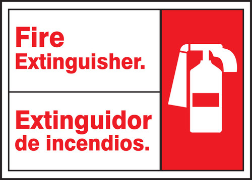 Bilingual ANSI Safety Sign: Fire Extinguisher 10" x 14" Aluminum 1/Each - MTAS500VA