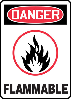 OSHA Danger Safety Sign: Flammable 14" x 10" Dura-Fiberglass 1/Each - MTDX005XF