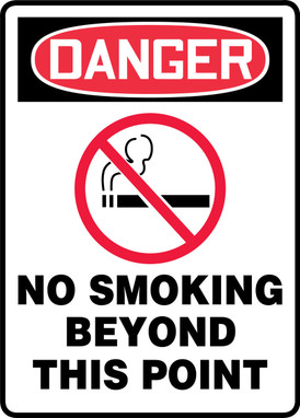 OSHA Danger Safety Sign: No Smoking Beyond This Point 14" x 10" Accu-Shield 1/Each - MTDX011XP