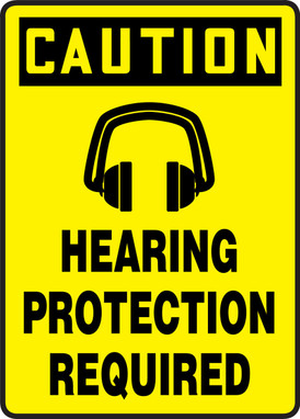 OSHA Caution Safety Sign: Hearing Protection Required 14" x 10" Aluma-Lite 1/Each - MTDX663XL