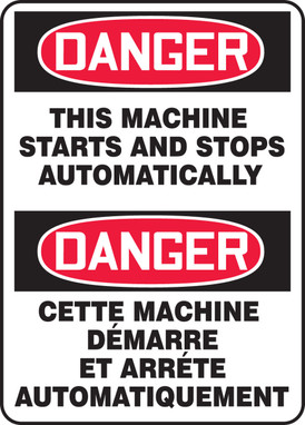 Danger Machine Starts And Stops Automatically 14" x 10" - MTFC181XF