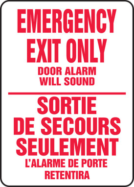 Emergency Exit Only Door Alarm Will Sound 14" x 10" - MTFC503XT