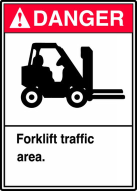 ANSI Danger Safety Sign: Forklift Traffic Area. 14" x 10" Accu-Shield 1/Each - MVHR017XP