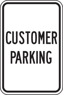 Safety Sign: Customer Parking 18" x 12" Aluminum 1/Each - MVHR406VA