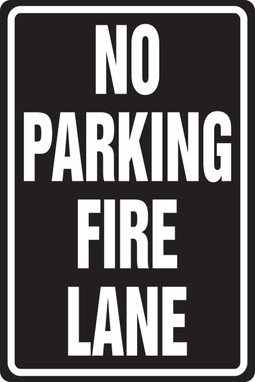 Parking Sign: No Parking - Fire Lane 18" x 12" Plastic 1/Each - MVHR415VP