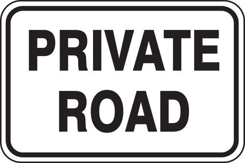 Roadway Sign: Private Road 12" x 18" Aluminum 1/Each - MVHR440VA